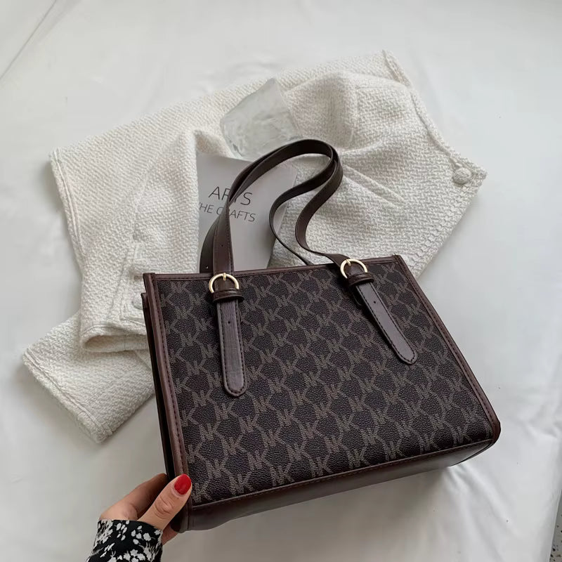 Bolso de mano clásico informal de PU para mujer, bolso de hombro de gran capacidad con cierre de cremallera multicolor