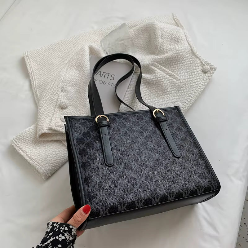 Bolso de mano clásico informal de PU para mujer, bolso de hombro de gran capacidad con cierre de cremallera multicolor