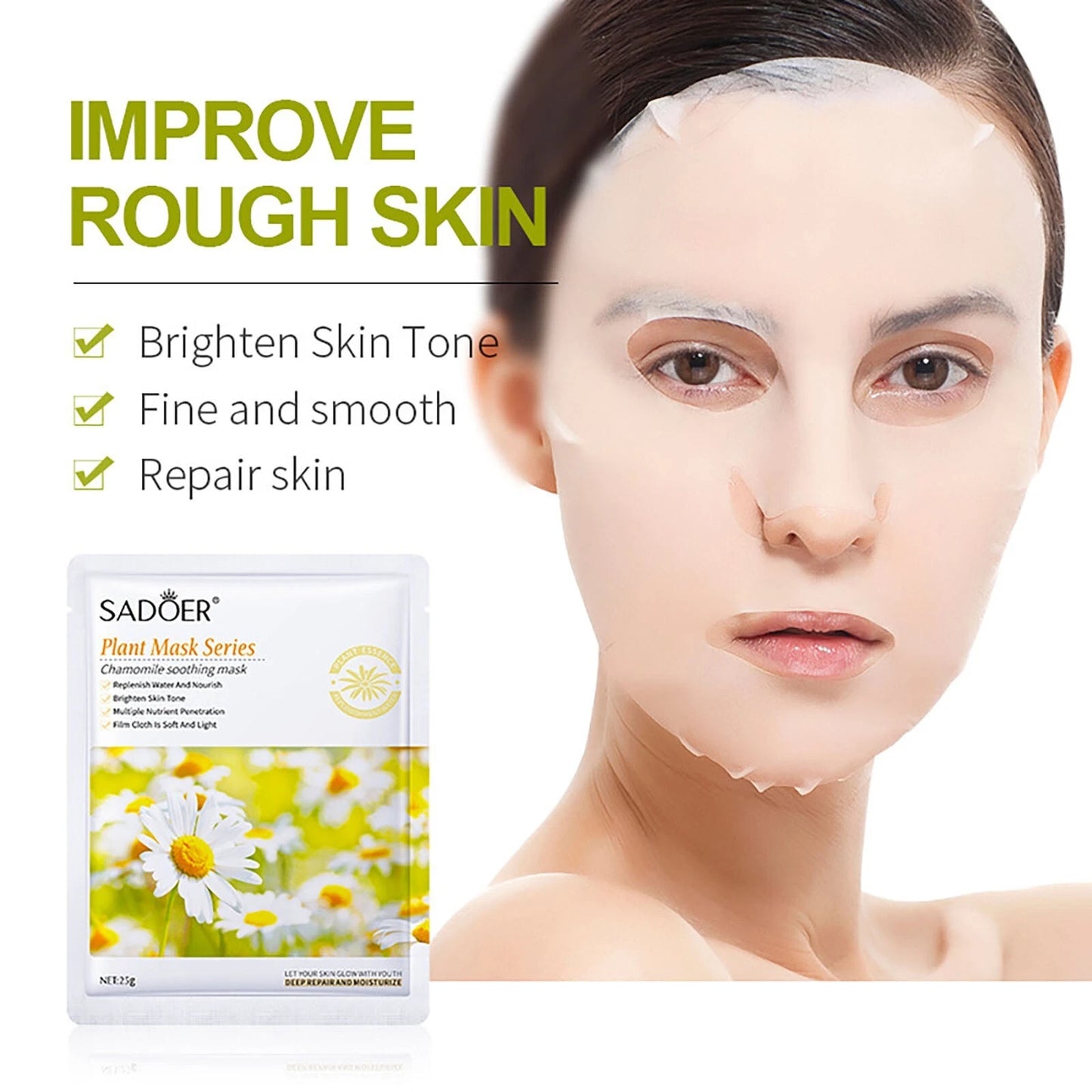SADOER Plant Face Mask Sheet Skin Moisturizing Mascarilla Facial Hidratante Pack 25ml