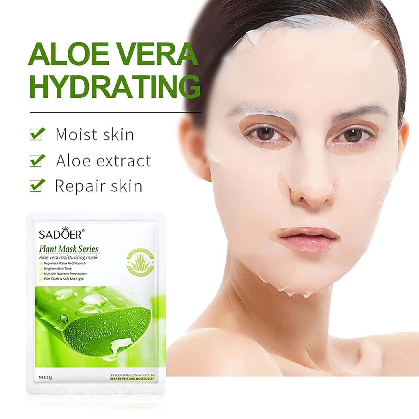 SADOER Plant Face Mask Sheet Skin Moisturizing Mascarilla Facial Hidratante Pack 25ml