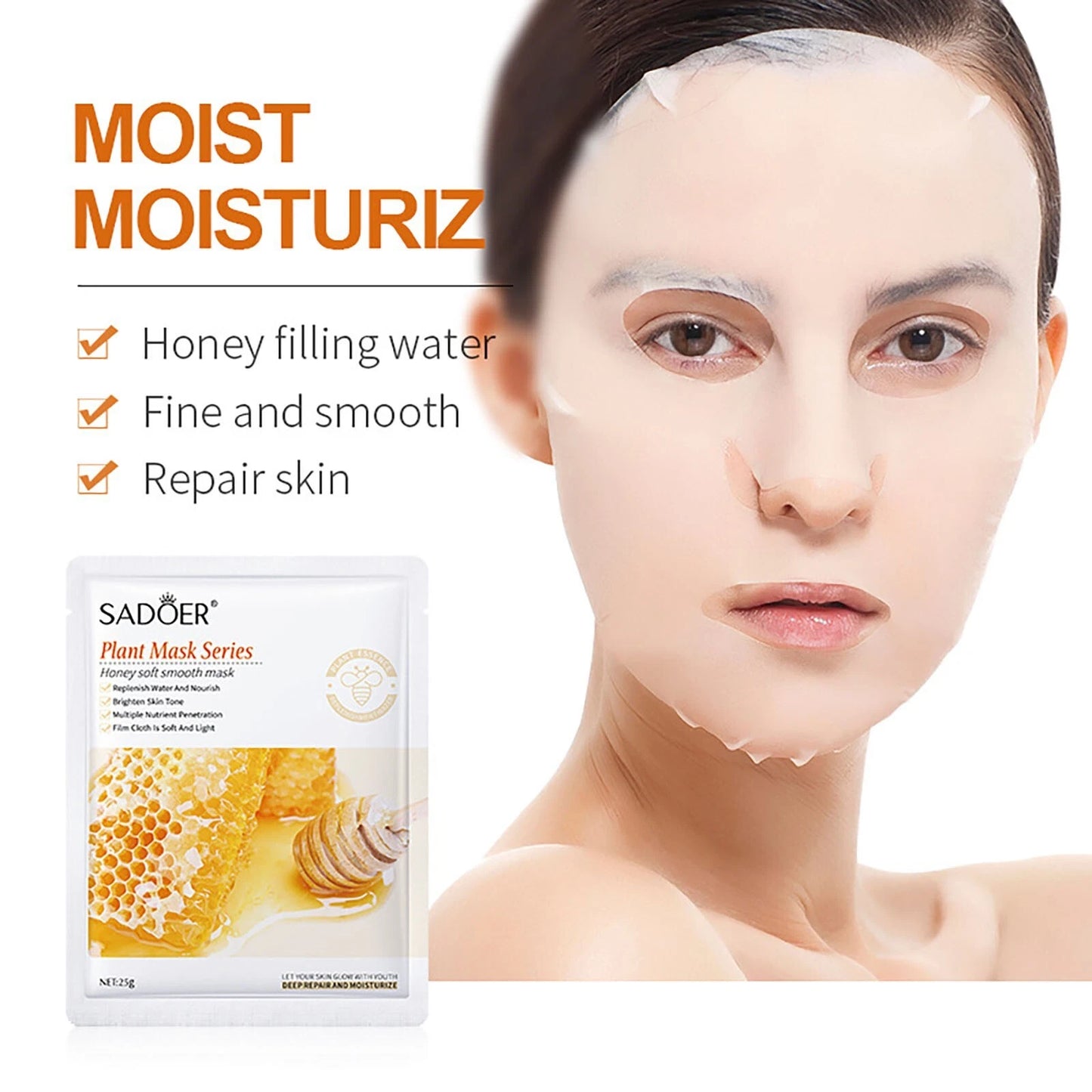 SADOER Plant Face Mask Sheet Skin Moisturizing Mascarilla Facial Hidratante Pack 25ml