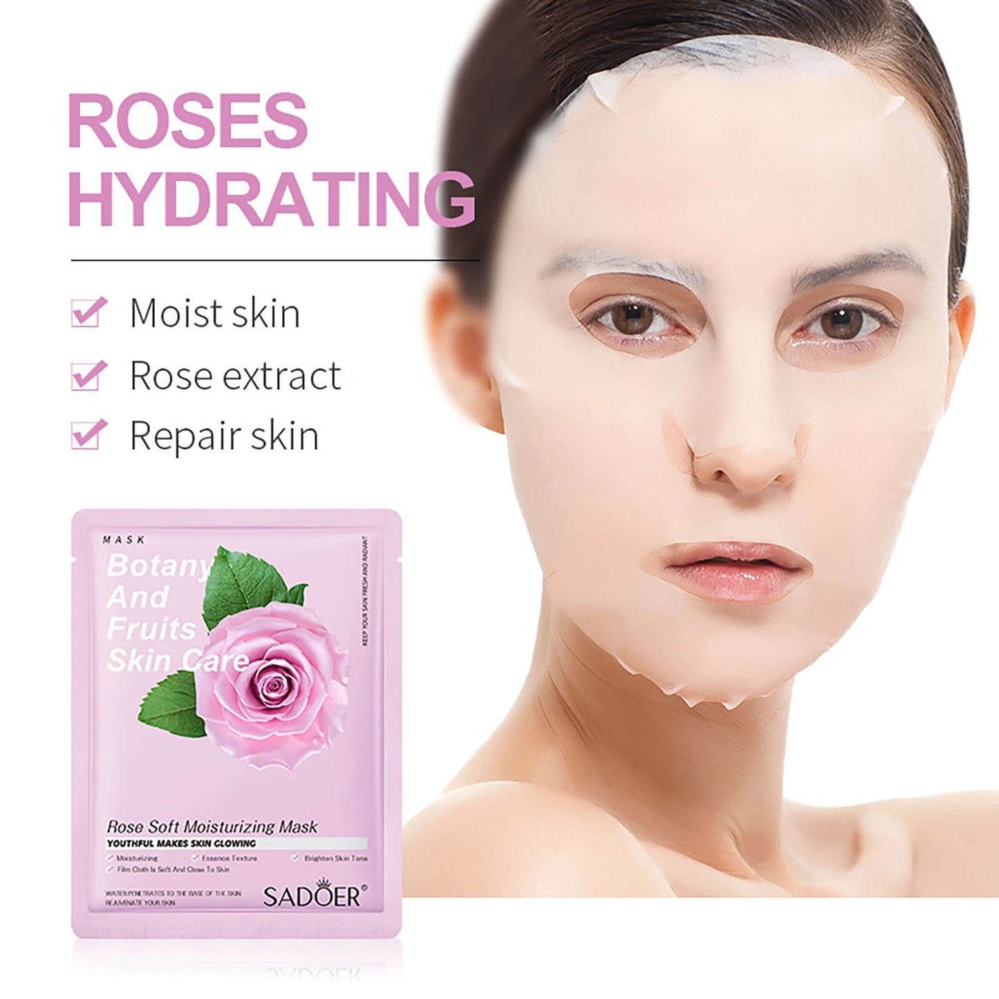 SADOER Plant Face Mask Sheet Skin Moisturizing Mascarilla Facial Hidratante Pack 25ml