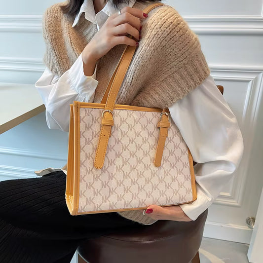 Bolso de mano clásico informal de PU para mujer, bolso de hombro de gran capacidad con cierre de cremallera multicolor
