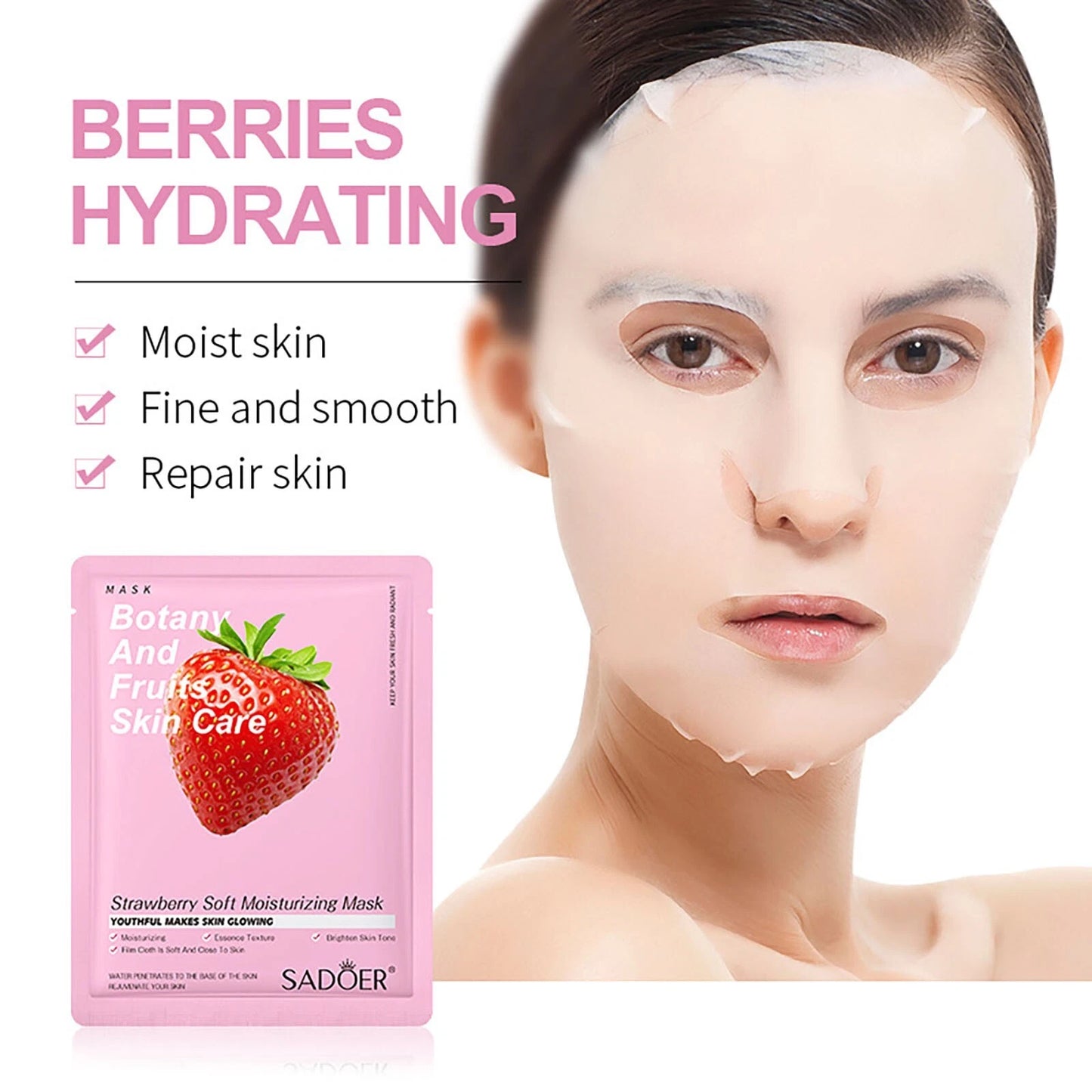 SADOER Plant Face Mask Sheet Skin Moisturizing Mascarilla Facial Hidratante Pack 25ml